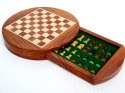 Szachy drewniane magnetyczne w okrągłym pudełku - G622
