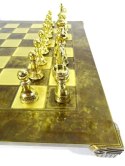 Ekskluzywne, duże klasyczne szachy metalowe Staunton S33; 44x44cm