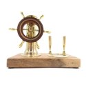 Zestaw dekoracyjny na biurko: koło sterowe, kompas, uchwyty na długopisy NC2144F